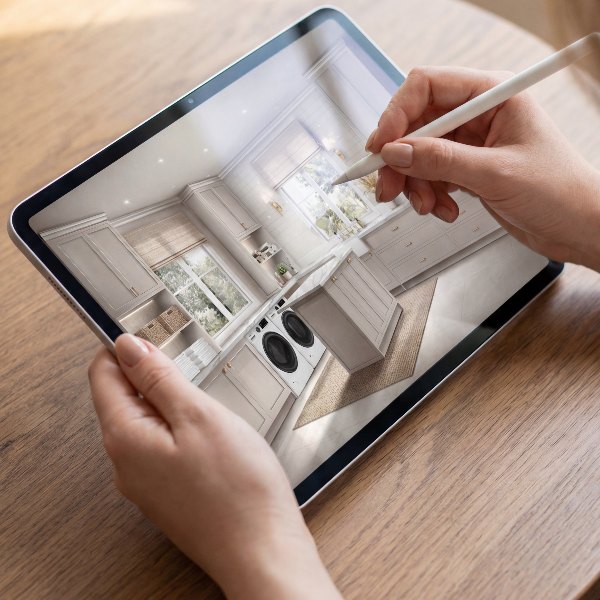 Finishing a kitchen and laundry visualization on an iPad