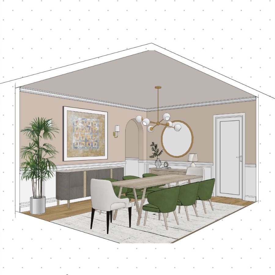 Building the 3D model of a dining room