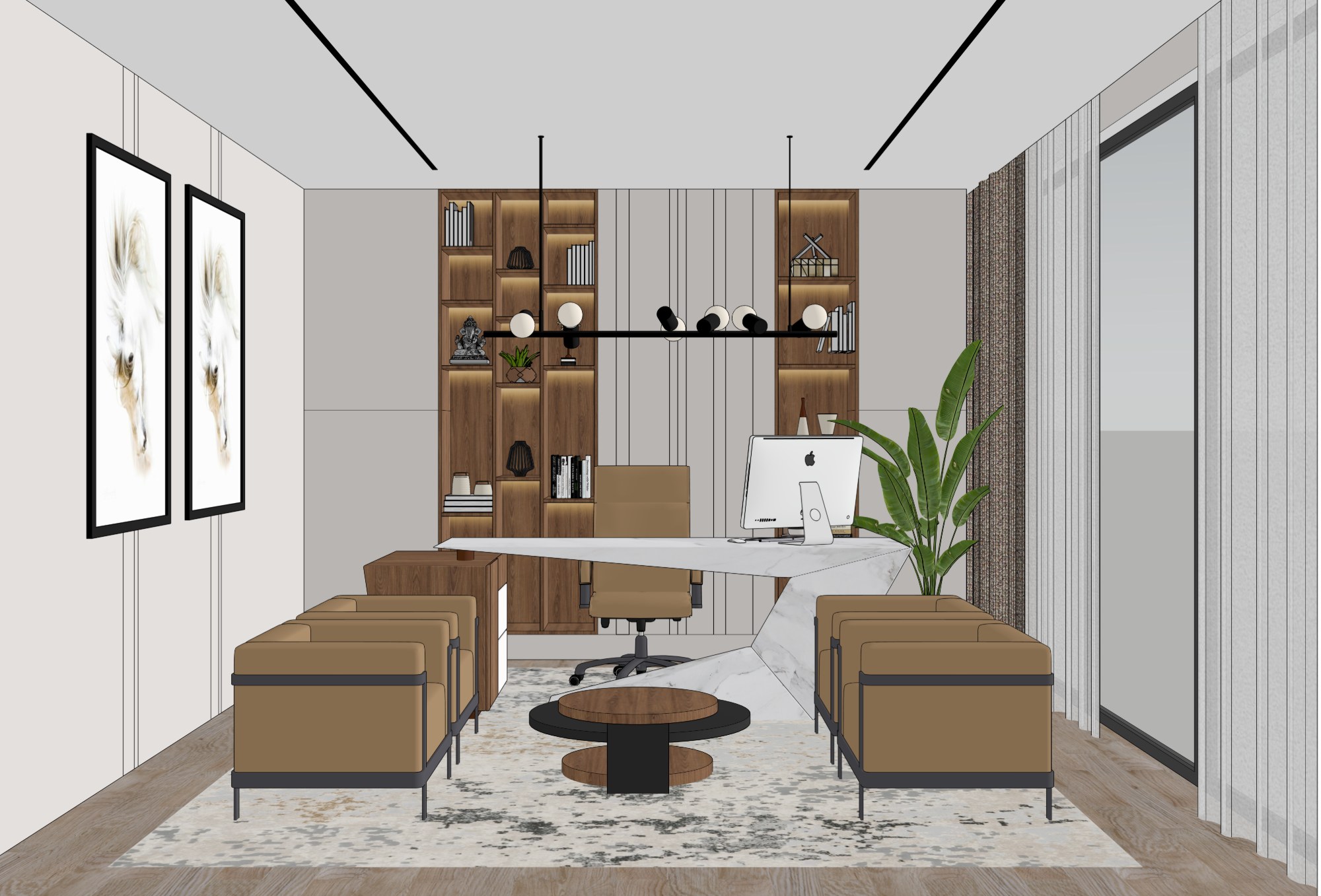 The same view in the SketchUp model
