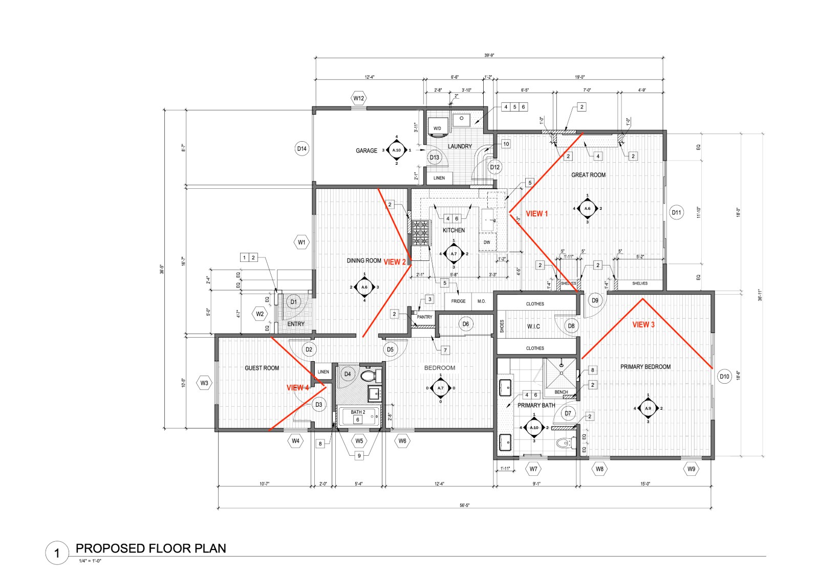 Four rooms for a client presentation: client drawing 1