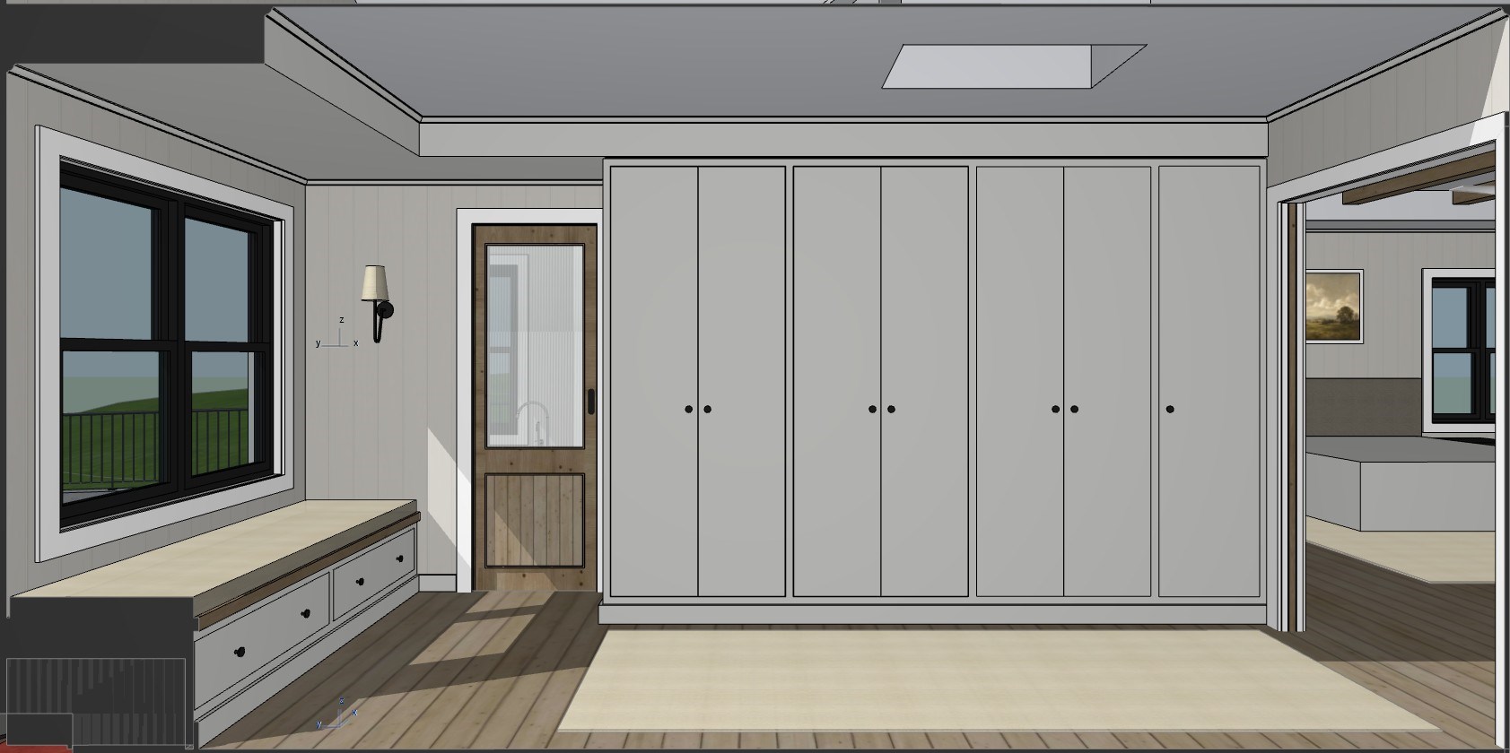 Upper floor of a family home: the designer’s 3D model view 4