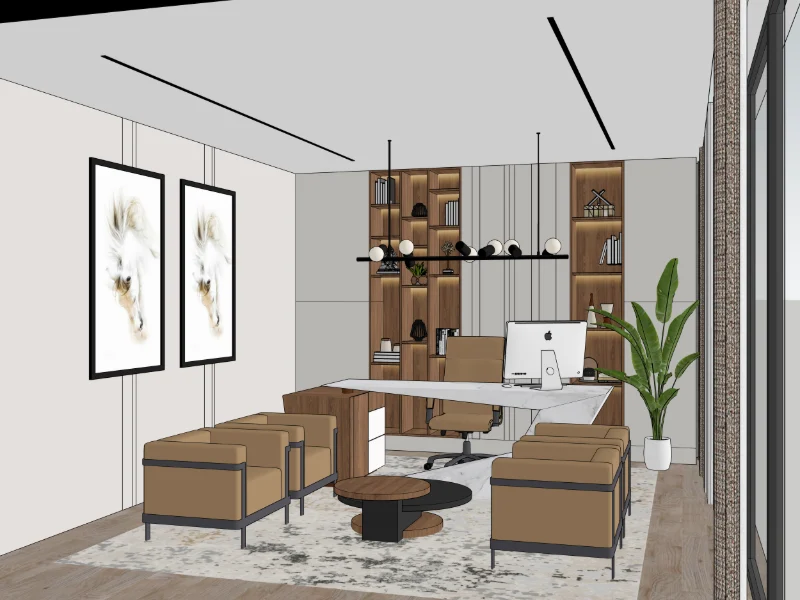 Home office · textured, view 2 in SketchUp