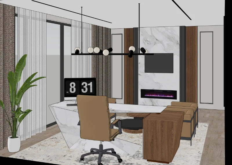 Home office · textured, view 3 in SketchUp