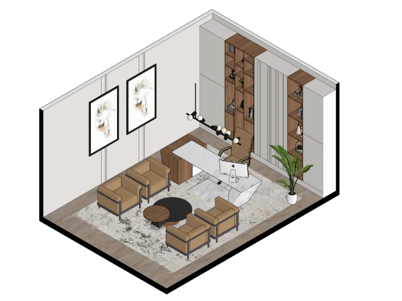 Home office · textured, view 4 in SketchUp