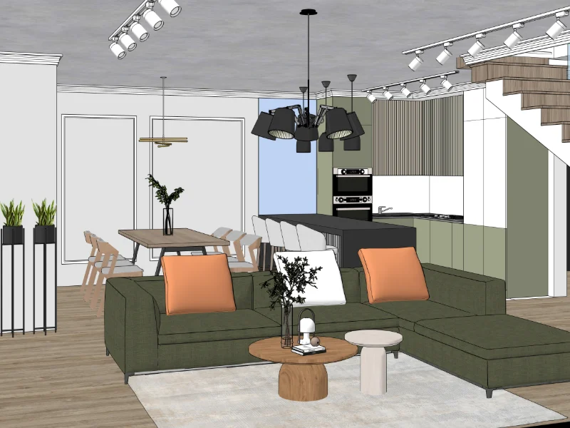 Two-story home · textured, view 1 in SketchUp