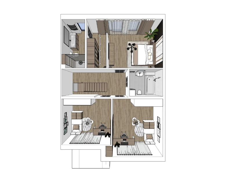 Two-story home · textured, view 3 in SketchUp