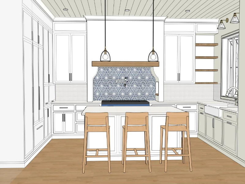 Kitchen · textured, view 1 in SketchUp
