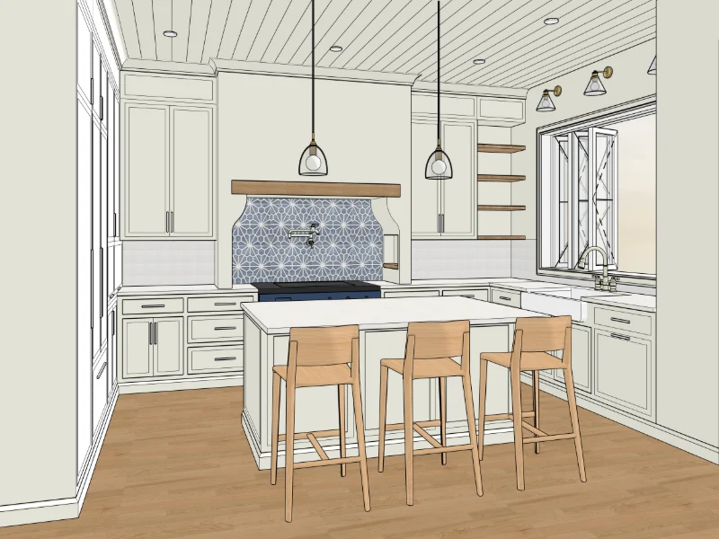 Kitchen · textured, view 3 in SketchUp